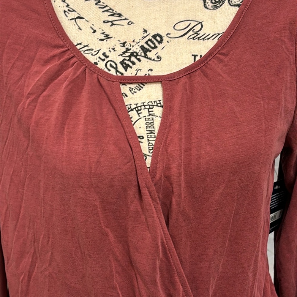 NWT Lucky Brand Faux Wrap Blouse - Picture 2 of 7